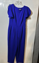 Load image into Gallery viewer, Calvin Klein Womens Blue Flutter Sleeve Back Zip One-Piece Jumpsuit Size 6
