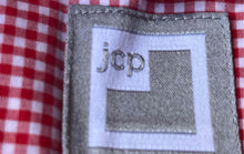 Load image into Gallery viewer, JCP Mens Red Plaid Cotton Long Sleeve Collared Button-Up Shirt Size Small
