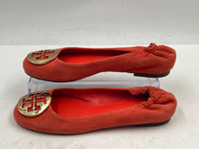 Load image into Gallery viewer, Authentic Tory Burch Womens Reva Orange Suede Slip-On Ballet Flats Size 5M Worn
