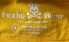 Load image into Gallery viewer, Psycho Bunny Mens Yellow Graphic Print Long Sleeve Round Neck T-Shirt Size 6
