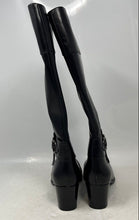 Load image into Gallery viewer, Via Spiga Womens Black Leather Square Toe Side Zip Knee High Boots Size 8 M
