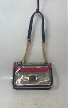 Load image into Gallery viewer, Aldo Womens Blue &amp; Red Transparent Double Chain Strap Shoulder Handbag

