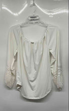 Load image into Gallery viewer, Tahari Womens Ivory 3/4 Sleeve Scoop Neck Pullover Blouse Top Size Medium
