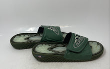 Load image into Gallery viewer, Adidas Mens Reptossage Green Leather Open Toe Slip-On Slide Sandals Size 9
