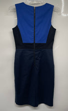 Load image into Gallery viewer, Kenneth Cole Womens Blue Black Colorblock Sleeveless V-Neck Sheath Dress Size 0
