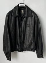 Load image into Gallery viewer, Gear For Sports Mens Black Leather Collared Full-Zip Motorcycle Jacket Size L
