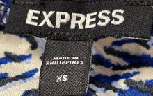 Load image into Gallery viewer, Express Womens Blue Animal Print Sleeveless Mock Neck Sheath Dress Size XS W/Tag
