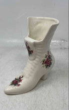 Load image into Gallery viewer, Athena White Floral Ceramic Victorian High Boot Home Decorative Vase
