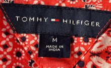 Load image into Gallery viewer, Tommy Hilfiger Womens Red Bandana Cotton Long Sleeve Popover Button-Up Top Sz M
