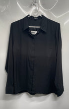 Load image into Gallery viewer, Express Womens Black Long Sleeve Collared Button Front Blouse Top Size Medium
