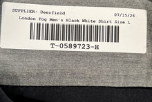 Load image into Gallery viewer, London Fog Mens Black White Printed Collared Short Sleeve Button-Up Shirt Size L
