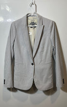 Load image into Gallery viewer, J. Crew Womens Blue White Striped Long Sleeve Parke One-Button Blazer Size 6T
