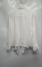 Load image into Gallery viewer, Zara Womens White Tie Neck Long Sleeve Button Front Blouse Top Size Small
