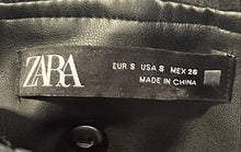Load image into Gallery viewer, Zara Womens Black Pleated Hem Pockets Belted Mini Skirt Size Small
