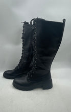 Load image into Gallery viewer, Vepose Womens CJY953 Black Leather Lace-Up Knee High Combat Boots Size 8.5
