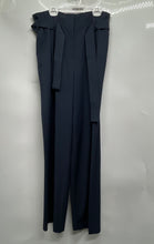 Load image into Gallery viewer, BCBGMaxazria Womens Navy Blue Pleated Wide-Leg Paperbag Pants Size Small
