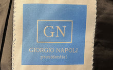 Load image into Gallery viewer, Giorgio Napoli Mens Black Notch Lapel Flap Pocket Two-Button Blazer Size 44L
