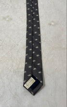 Load image into Gallery viewer, Fratello Mens Gray Striped Geometric Print Keeper Loop Adjustable Pointed Tie
