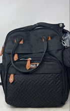 Load image into Gallery viewer, BabbleRoo Unisex Black Adjustable Strap Zip-Around Diaper Bag Backpack w/ Wallet

