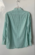 Load image into Gallery viewer, Tommy Hilfiger Mens Green &amp; White Gingham Print Long Sleeve Dress Shirt Size 16
