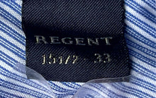 Load image into Gallery viewer, Brooks Brothers Mens Blue Pinstripe Long Sleeve Button Front Dress Shirt Sz 15.5
