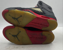 Load image into Gallery viewer, Authentic Nike Kids Air Jordan 5 Retro 440888-006 Black Red Sneakers Shoes Sz 7Y
