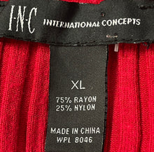 Load image into Gallery viewer, INC International Concepts Womens Red V-Neck Long Sleeve Pullover Sweater Sz XL

