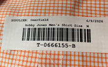 Load image into Gallery viewer, Bobby Jones Mens Orange White Plaid Long Sleeve Collared Dress Shirt Size M
