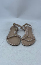 Load image into Gallery viewer, Aldo Womens Qilinna Gold Pink Open Toe Flat Ankle Strap Sandals Size 7
