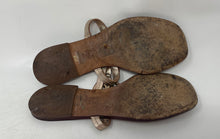 Load image into Gallery viewer, Authentic Tory Burch Womens Miller Gold-Tone Brown Slip-On Thong Sandals Size 5M
