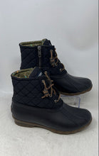 Load image into Gallery viewer, Sperry Womens Saltwater Black Lace-Up Waterproof Ankle Duck Boots Size 7

