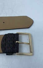 Load image into Gallery viewer, Michael Kors Womens Brown Monogram Stretch Buckle Fashion Belt Size S/M
