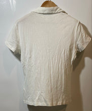 Load image into Gallery viewer, Authentic Carolina Herrera Womens White Cotton Short Sleeve T-Shirt Sz L Stained
