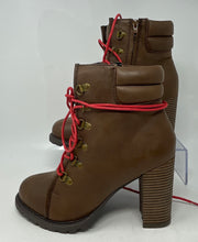Load image into Gallery viewer, Dolce By Mojo Moxy Womens Brown Round Toe Lace-Up Block Heel Ankle Boots Sz 8.5M
