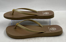 Load image into Gallery viewer, Authentic Tory Burch Womens Beige Flip-Flop Sandals Size 8-9 Worn
