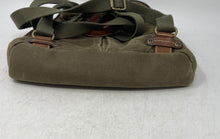 Load image into Gallery viewer, Fossil Womens Green Canvas Leather Trim Outer Pocket Adjustable Straps Backpack
