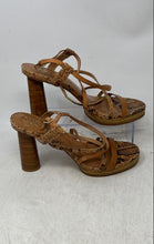 Load image into Gallery viewer, Vince Camuto Womens Brown Leather Open Toe Block Slingback Heels Size 9.5M
