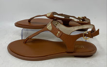 Load image into Gallery viewer, Michael Kors Womens Brown Leather Flat Thong Sandals Size 6M
