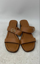 Load image into Gallery viewer, Italian Shoemakers Womens Brown Leather Open Toe Slide Sandals Size 9.5
