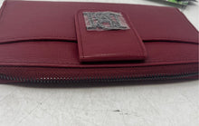 Load image into Gallery viewer, Badgley Mischka Womens Red Faux Leather Card Holder Small Zip-Around Wallet

