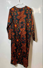 Load image into Gallery viewer, Zara Womens Multicolor Floral Round Neck Long Sleeve Midi Shift Dress Size M
