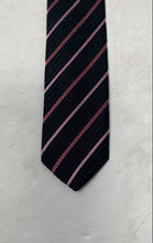Load image into Gallery viewer, Sartori Mens Black Striped Silk Adjustable Pointed Tie One Size
