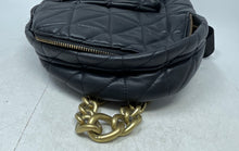 Load image into Gallery viewer, Zara Womens Black Gold Adjustable Shoulder Strap Quilted Backpack
