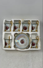 Load image into Gallery viewer, White And Gold Japan Design Engraved 12-Piece Tea Cups &amp; Saucers Set With Box
