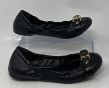 Load image into Gallery viewer, Authentic Tory Burch Womens Black Leather Slip-On Ballet Flats Size 7M
