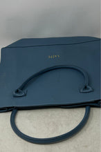 Load image into Gallery viewer, LA|TC Womens Blue Textured Vegan Leather Double Handles Magnetic Tote Bag

