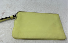Load image into Gallery viewer, Coach Womens Green Crossgrain Leather Corner Zip Mini Wristlet Wallet
