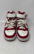 Load image into Gallery viewer, Nike Kids Court Borough Mid 2 Red White Leather Lace-Up Sneaker Shoes Size 4.5Y
