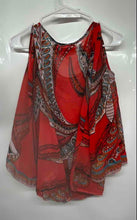 Load image into Gallery viewer, 7th Avenue Womens Red Printed Sleeveless Scoop Neck Blouse Top Size Large
