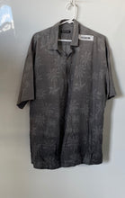 Load image into Gallery viewer, Pierre Cardin Mens Gray Palm Tree Print Short Sleeve Button-Up Shirt Size XL
